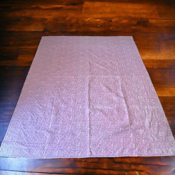 Antique Vintage Tulip Applique Quilt Reversible Date Embroidred 1931  92" x 78" - Picture 10 of 13